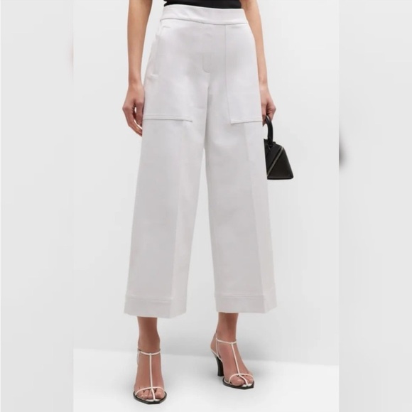 Spanx on the go White Wide-Leg stretched tencil cropped Pants - Picture 12 of 13